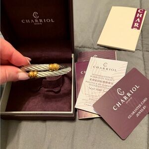 Charriol Twisted Cable Bracelet with Gold Accents